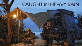 Car CAMPING in the RAIN (キャンプ) Australian beach, Jeep Wrangler camper, Sounds of Camping Ep 8