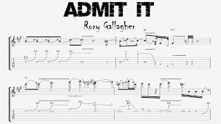 Rory Gallagher - ADMIT IT - Guitar Solos Tutorial (Tab + Sheet Music)