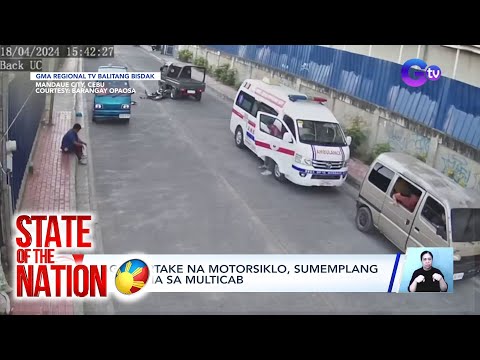 Nag-overtake na motorsiklo, sumemplang at tumama sa multicab SONA