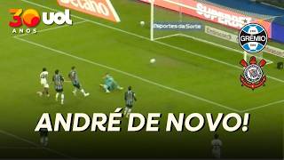 CORINTHIANS VIRA O JOGO! ANDRÉ RECEBE BELO PASSE DE YURI ALBERTO E FAZ O SEGUNDO GOL CONTRA O GRÊMIO