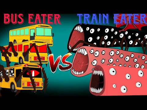 Bus eater vs train eater vs house head  all train eater all monster battle series animation