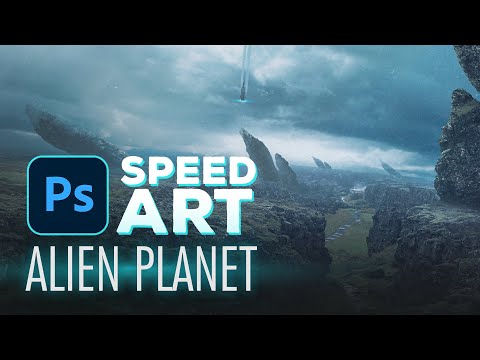 How to create an ALIEN LANDSCAPE in Photoshop - Speed Art with Tips!