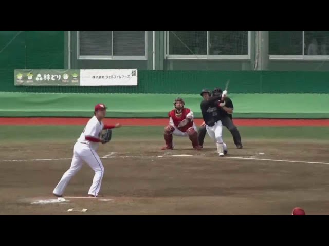 【ファーム】マリーンズ・西巻 左中間を割るタイムリー2ベースヒットを放つ!! 2021/6/25 E-M(ファーム)