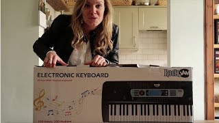 Video thumbnail for RockJam RJ 654 Keyboard Unboxing and Yousician Day 120 by Christine Clark
