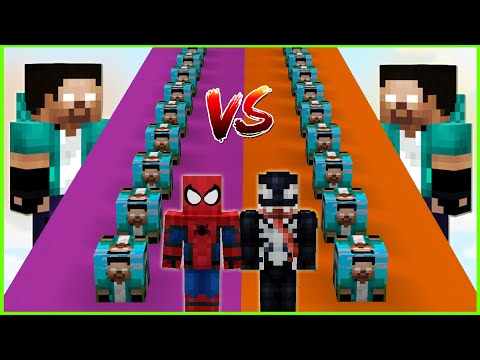 HEROBRİNE ŞANS BLOKLARI CHALLENGE (ÖRÜMCEK ADAM vs VENOM) 🤑 - Minecraft