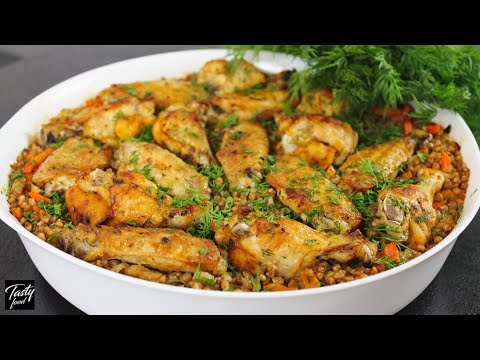Гречка По-Купечески с Крылышками в Духовке! То что нужно для семейного ужина!