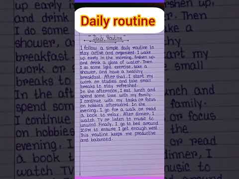 My daily routine in English!! My daily routine paragraph writing!!#shorts