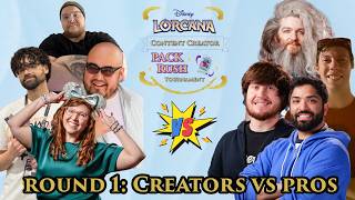 PRO PLAYERS vs CONTENT CREATORS! | Disney Lorcana Winterspell Pack Rush Tournament – Round 1 Part 1