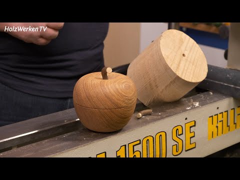 Wie aus einem Guss: Apfeldose aus Esche drechseln