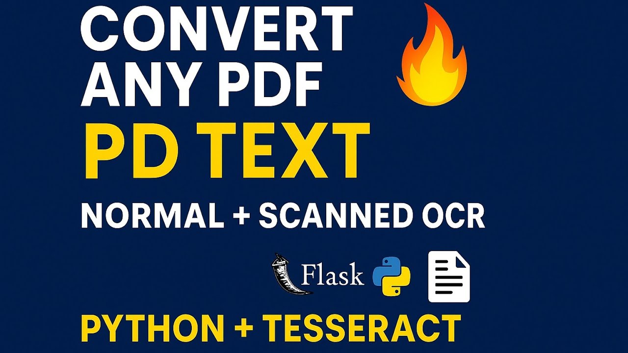 How to Convert Any PDF to Text Using Python & Flask | Normal + Scanned PDF OCR with Tesseract