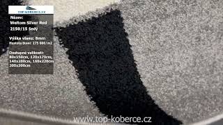 Weltom kusový koberec Silver Red 2150/15 šedý