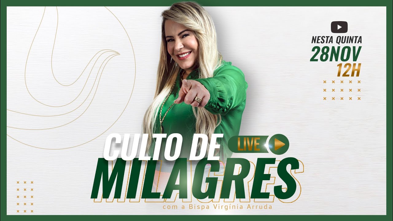 🔴[LIVE] CULTO DE MILAGRES  | 28 NOVEMBRO 12H | Bispa Virgínia Arruda