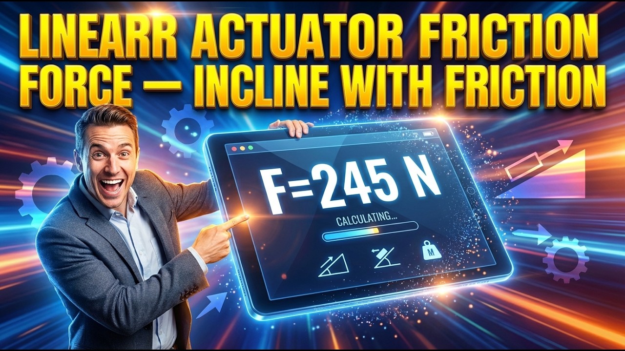 Linear Actuator Friction Force Interactive Calculator — Incline with Friction