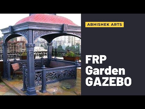 Red FRP Chinese Gazebo, For Outdoor, Polished