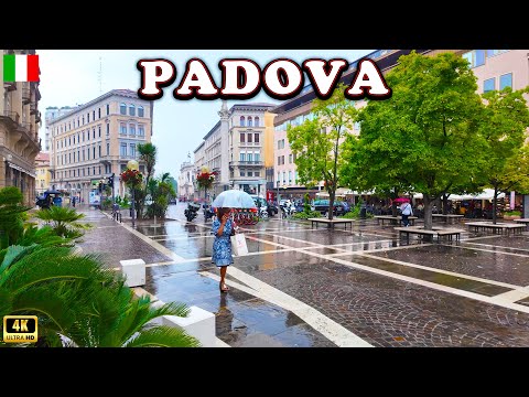 Rainy 4K Walk in Padua Italy's Historic Gem 🇮🇹