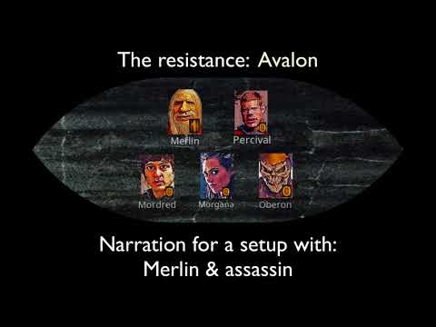 Merlin & assassin in play - the base game (Narration for "The Resistance: Avalon")