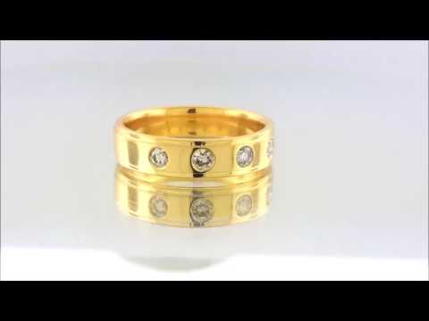 Men's Diamond Wedding Band with Diamonds Yellow Gold