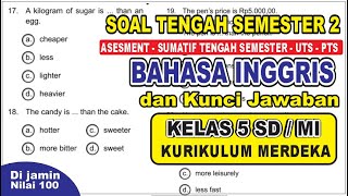 Download lagu Soal Sumatif Tengah semester 2 (PTS) Bahasa Inggris Kelas 5 SD/MI & Kunci Jawaban Kurikulum merdeka mp3