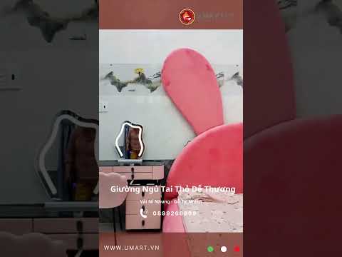 Giường Ngủ Trẻ Em Hình Tai Thỏ Dễ Thương - GN-THO001, Chất Liệu Nỉ Nhung Mềm Mượt