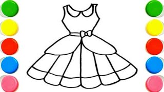 Beautiful Dress 👗 Drawing, Painting & Coloring For Kids and Toddlers_ Child Art#drawing#coloring