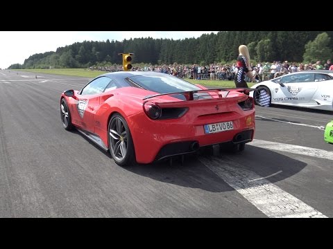 900HP Ferrari 488 GTB by VOS Performance with Akrapovic Exhaust - Revs & Drag race