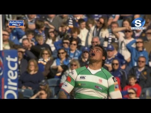 Kirchner and Loamanu collide mid air - Leinster v Benetton Treviso 18th April 2014