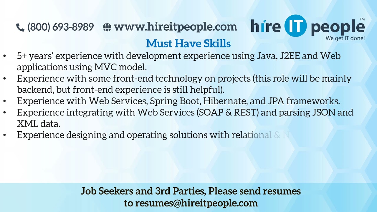 Sr. Java Developer Jobs | Chicago, IL | Job ID: 35153 |