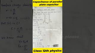 Capacitance of parallel    plate capacitor//Class 12th Physics//