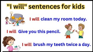 "I will" sentences for kids | Daily Use English Sentences #kidslearning #spokenenglish