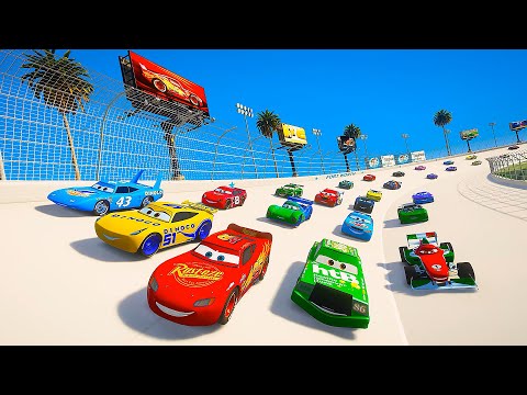 Race Pixar Cars 3 Speedway Texas McQueen vs Cruz Ramirez The King Francesco Bernoulli and Friends