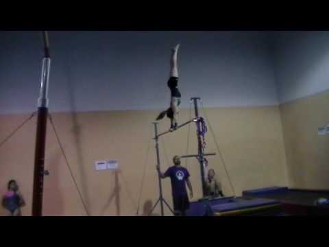 Chloe Reynolds on strap bar