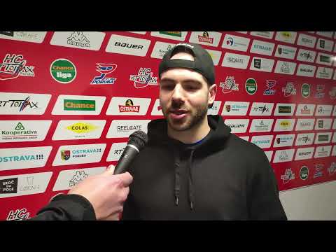 22. 12. 2021: Šimon Szathmáry po utkání HC RT TORAX Poruba 2011 - HC Slovan Ústí nad Labem (3:2pp)