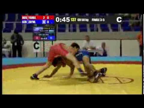 WORLD CHAMPIONSHIP WRESTLING CADET 2013 Finale 3-5 GR 50 Kg (RUS) M.YARBILOV vs (UZB) K.ZAYNIDDINOV