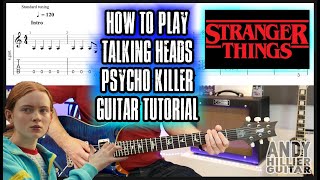 How to play Talking Heads - Psycho Killer Guitar Tutorial (Stranger Things)
