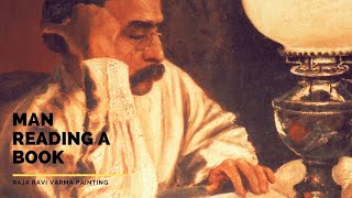 Man reading a Book by Raja Ravi Varma 