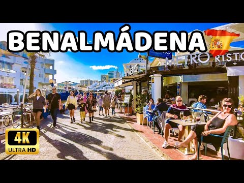 🇪🇦[4K] BENALMADENA COSTA Puerto Marina e Paseo Maritimo Tour completo novembro de 2023 Atualização Costa del Sol