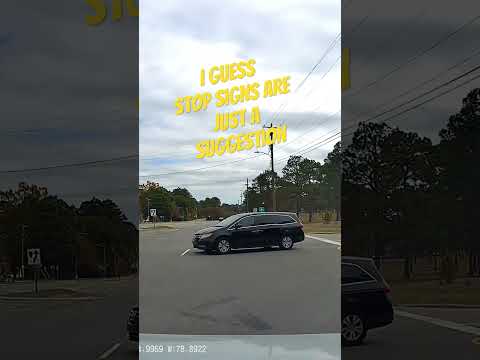 Near miss! Driver ran a stop sign. #stopsign #phonedown #nearmiss