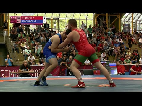 1/2 GR - 120 kg: G. GADZHINOV (RUS) df. P. RUDAKOU (BLR), 2-1