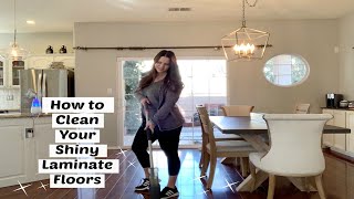 How to Clean your Shiny Laminate Floors// Swiffer Hack for Laminate Floors
