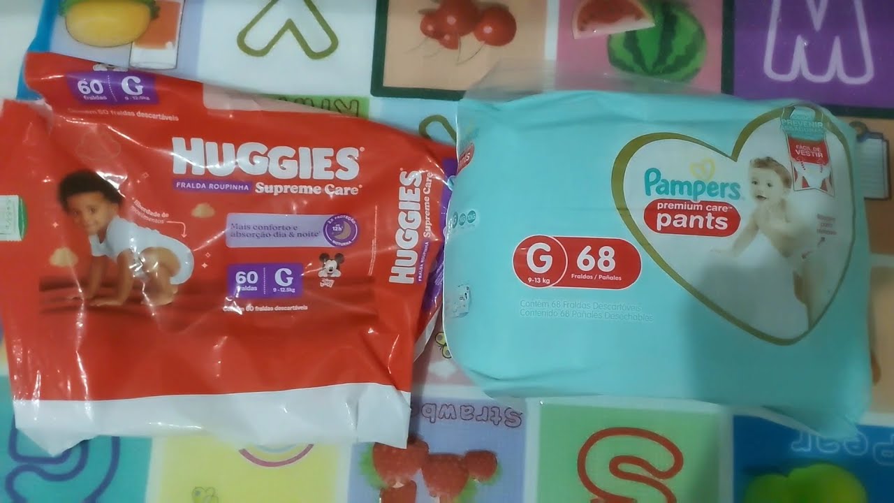 COMPARAÇÃO DA FRALDA ROUPINHA HUGGIES SUPREME CARE NOVA VERSÃO X PAMPERS PREMIUM CARE PANTS
