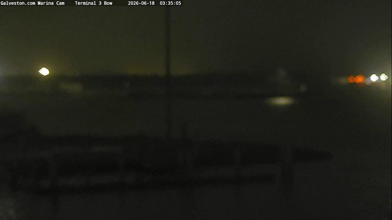 Live webcam view of Galveston Marina & Harbor Channel