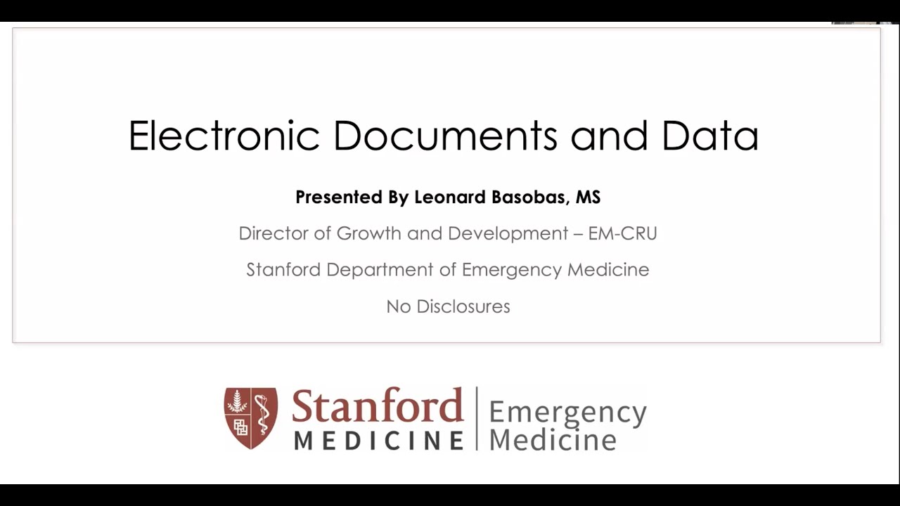 Electronic Documents and Electronic Data in Clinical Research