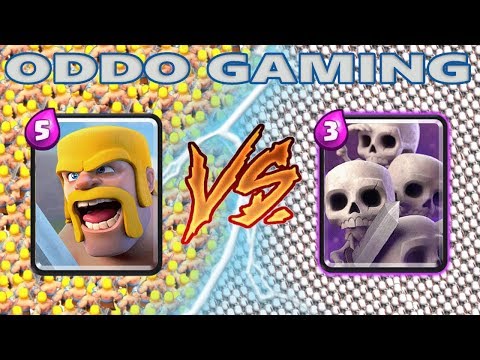 5 BARBARIANS VS SKELETON ARMY - CLASH ROYALE BATTLE #45