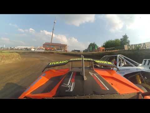 Crash Janis Boks from camera perpective of Bernd Stubbe - Autocross EC Seelow 2016