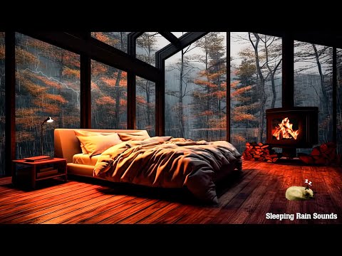 Rain Storm In Mystery Forest 🌧️ Rain And Crackling Fireplace 🔥 ASMR For Sleeping, Study & Relaxing