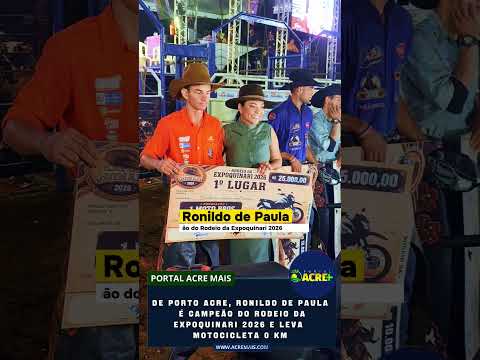 Ronildo de Paula, de Porto Acre, é campeão do Rodeio da Expoquinari 2026