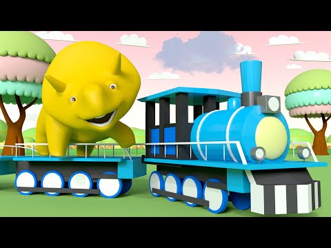 Os TRENS ! - Aprenda com Dino o Dinossauro 👶 l Aprender em português