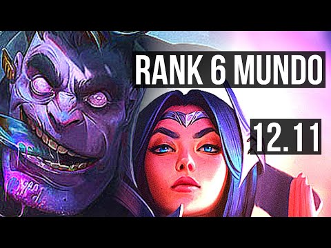DR. MUNDO vs IRELIA (TOP) | 8/0/0, 8 solo kills, Rank 6 Mundo, Legendary | KR Grandmaster | 12.11
