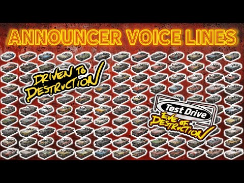 All Announcer Voice Lines (John Schneider) - Test Drive Eve of Destruction / Driven to Destruction