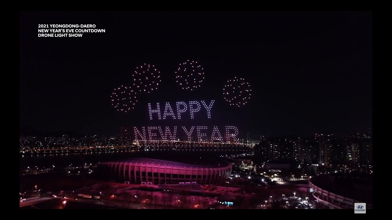 2021 NEW YEAR’S EVE COUNTDOWN DRONE LIGHT SHOW in YEONGDONG-DAERO (SEOUL)